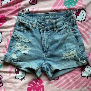 Asymmetrical Distressed Jean Shorts